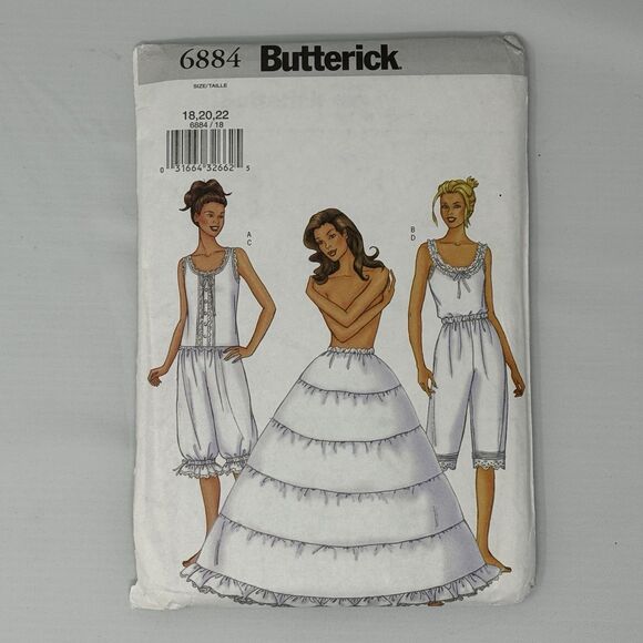 Camisole Pantaloons Hoop Petticoat 18 - 22 Costume Butterick 6884 Sewing Pattern - Picture 11 of 11